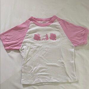 Suzieb Y2K Hibiscus crop pink